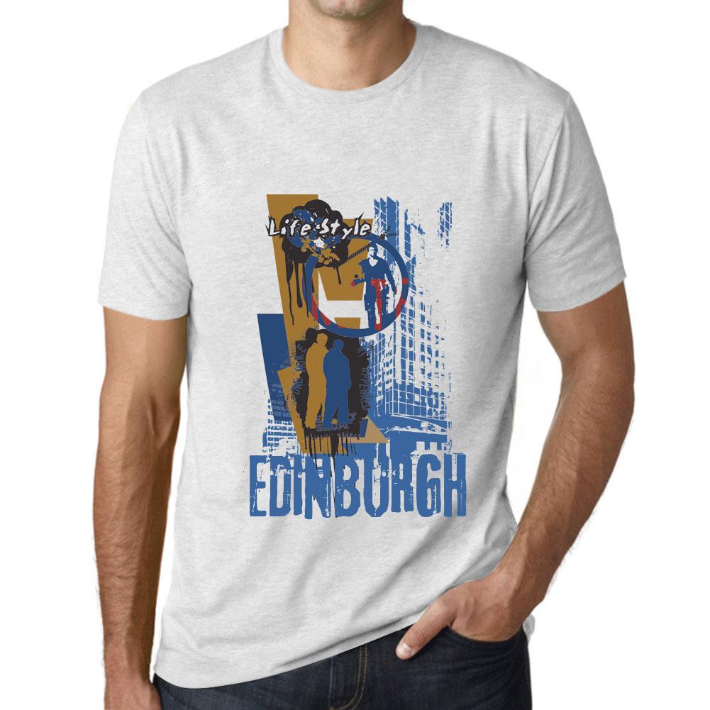 Ultrabasic Vintage T-shirt voor heren Grafisch T-shirt Edinburgh Lifestyle Vintage Wit