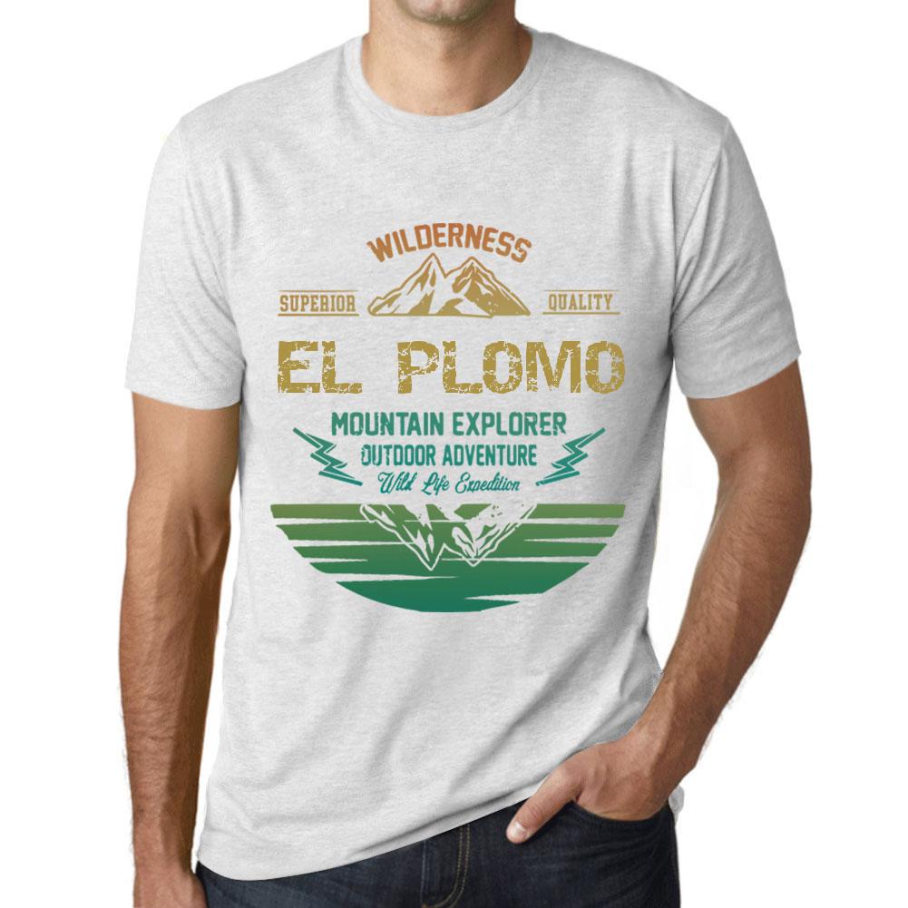 Ultrabasic Heren Vintage T-shirt Grafisch T-shirt Mountain Explorer EL Plomo Vintage Wit