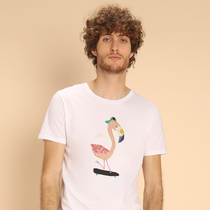 Le Roi du Tshirt Heren T-shirt - FLAMINGO SKATER