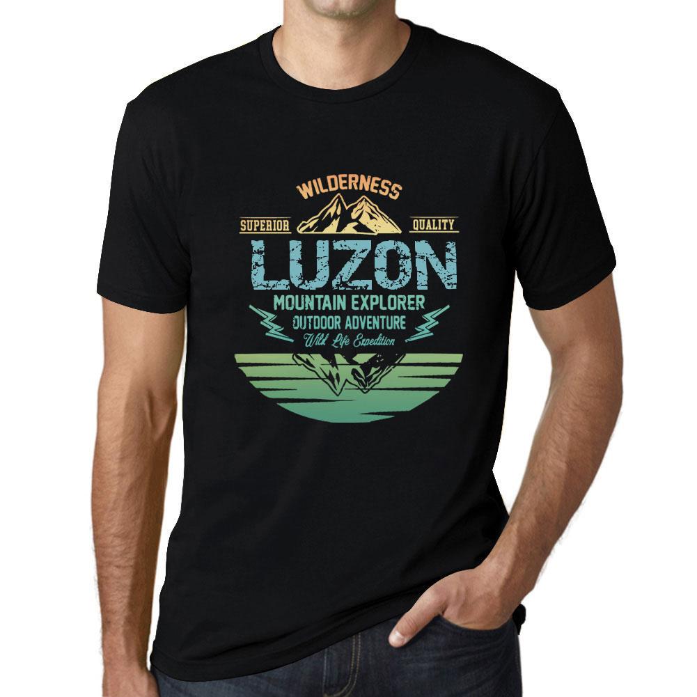 Ultrabasic Heren Vintage T-shirt Grafisch T-shirt Mountain Explorer LUZON Diep Zwart