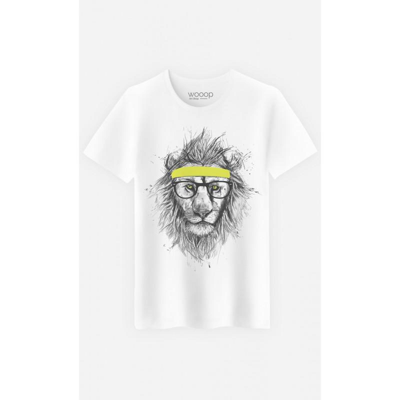 Le Roi du Tshirt Heren T-shirt - HIPSTER LEEUW