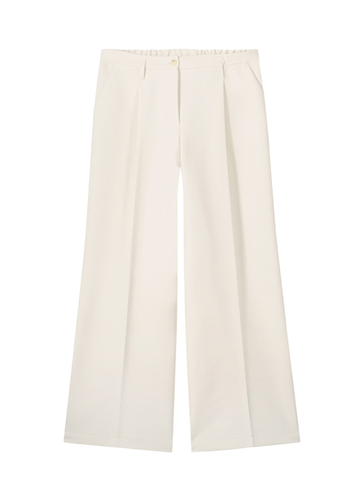 SUMMUM Female Broeken Trousers Wide Leg Foam Uni 4s2369-11680