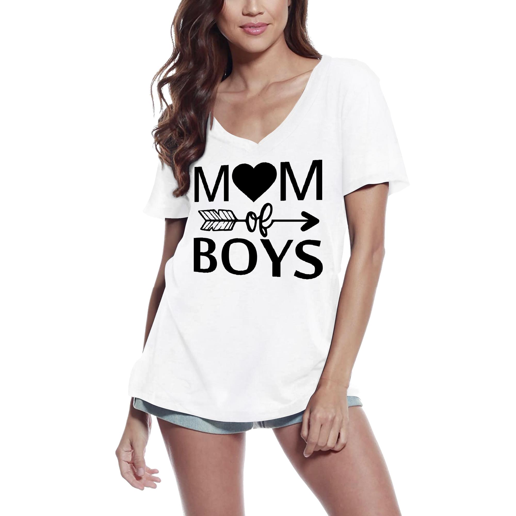 Ultrabasic dames T-shirt moeder van jongens - hart T-shirt met korte mouwen cadeau-tops