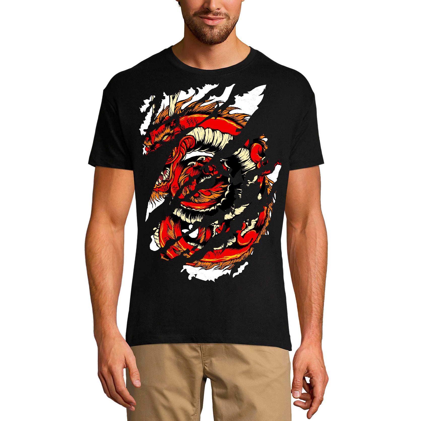 Ultrabasic Heren gescheurd T-shirt Red Dragon - Vintage shirt voor heren