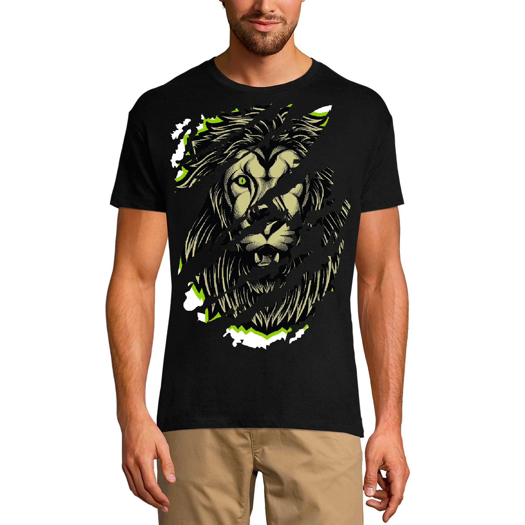 Ultrabasic Gescheurd T-shirt voor heren King Lion - Urban Vintage grafisch shirt voor heren