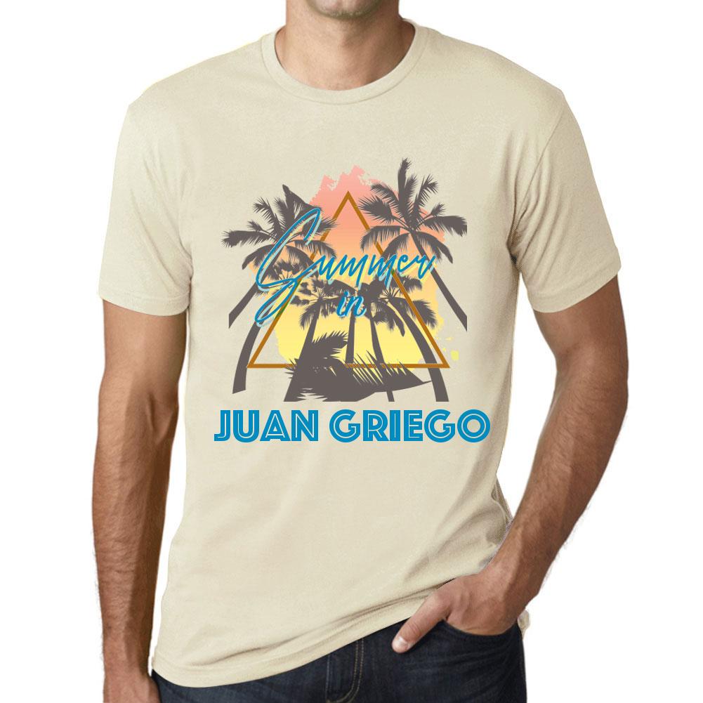 Ultrabasic Heren Vintage T-shirt Grafisch T-shirt Zomer Driehoek Juan Griego Natural