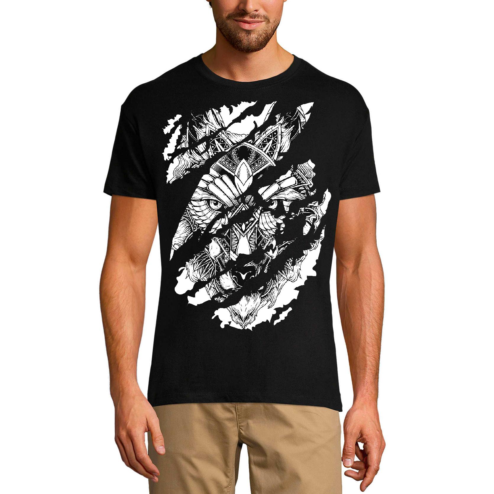 Ultrabasic Heren gescheurd T-shirt Warrior Wolf - grappig shirt voor mannen