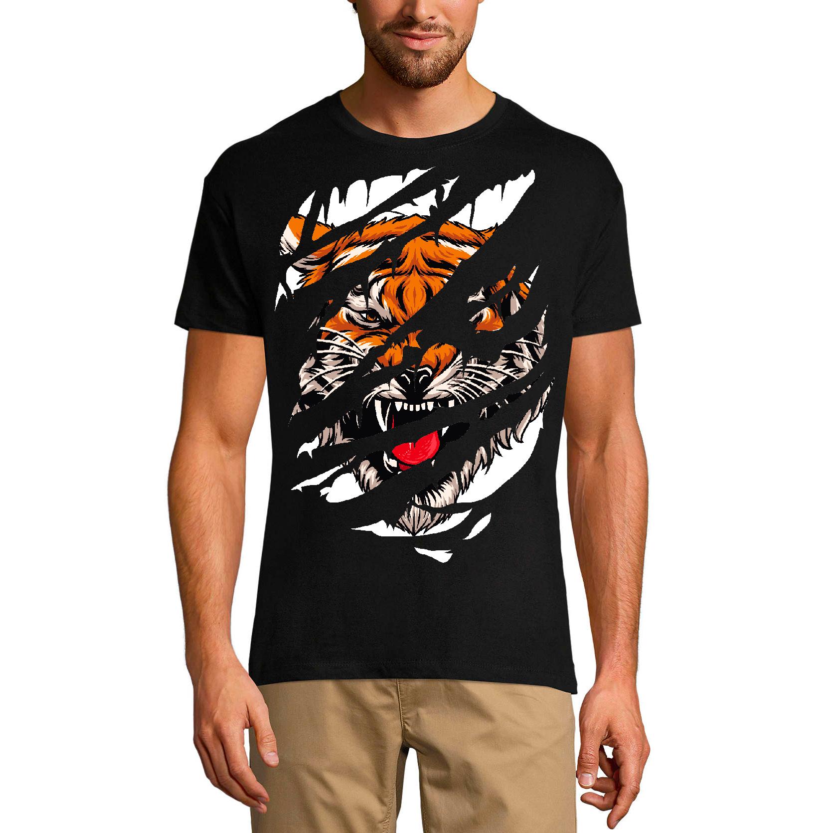 Ultrabasic Gescheurd T-shirt voor heren Angry Tiger Face - shirt met korte mouwen voor heren