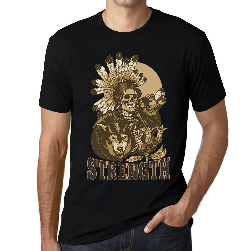 Ultrabasic Grafisch Heren T-Shirt - Wolf Strength - Indian Skull Shirt