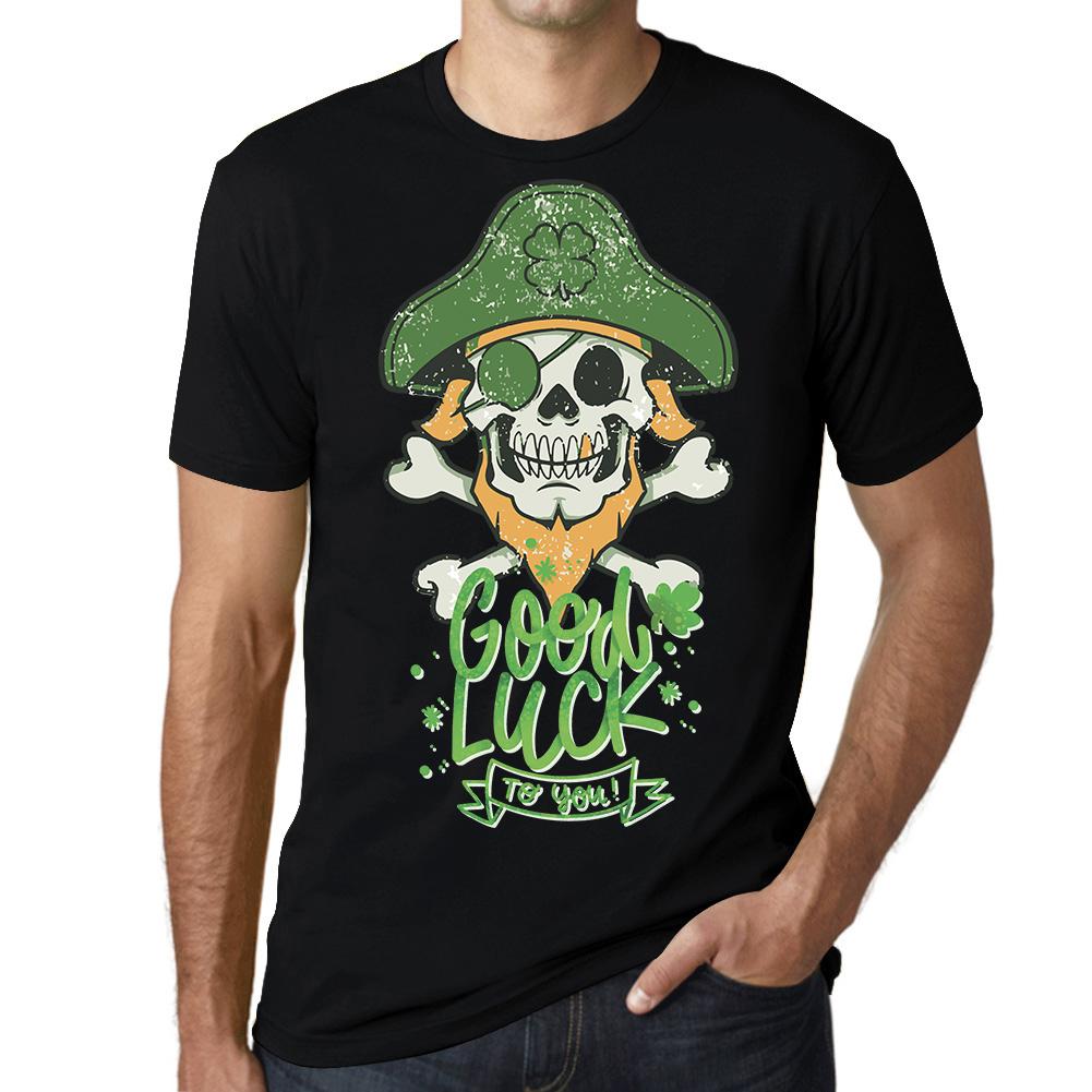 Ultrabasic Grafisch heren T-shirt - Good Luck to You - Clover Pirate Skull Shirt