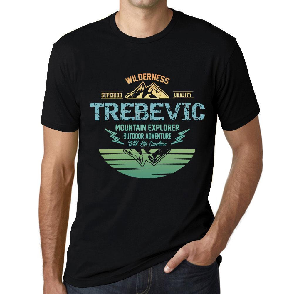 Ultrabasic Vintage T-shirt voor heren Grafisch T-shirt Mountain Explorer TREBEVIC diepzwart