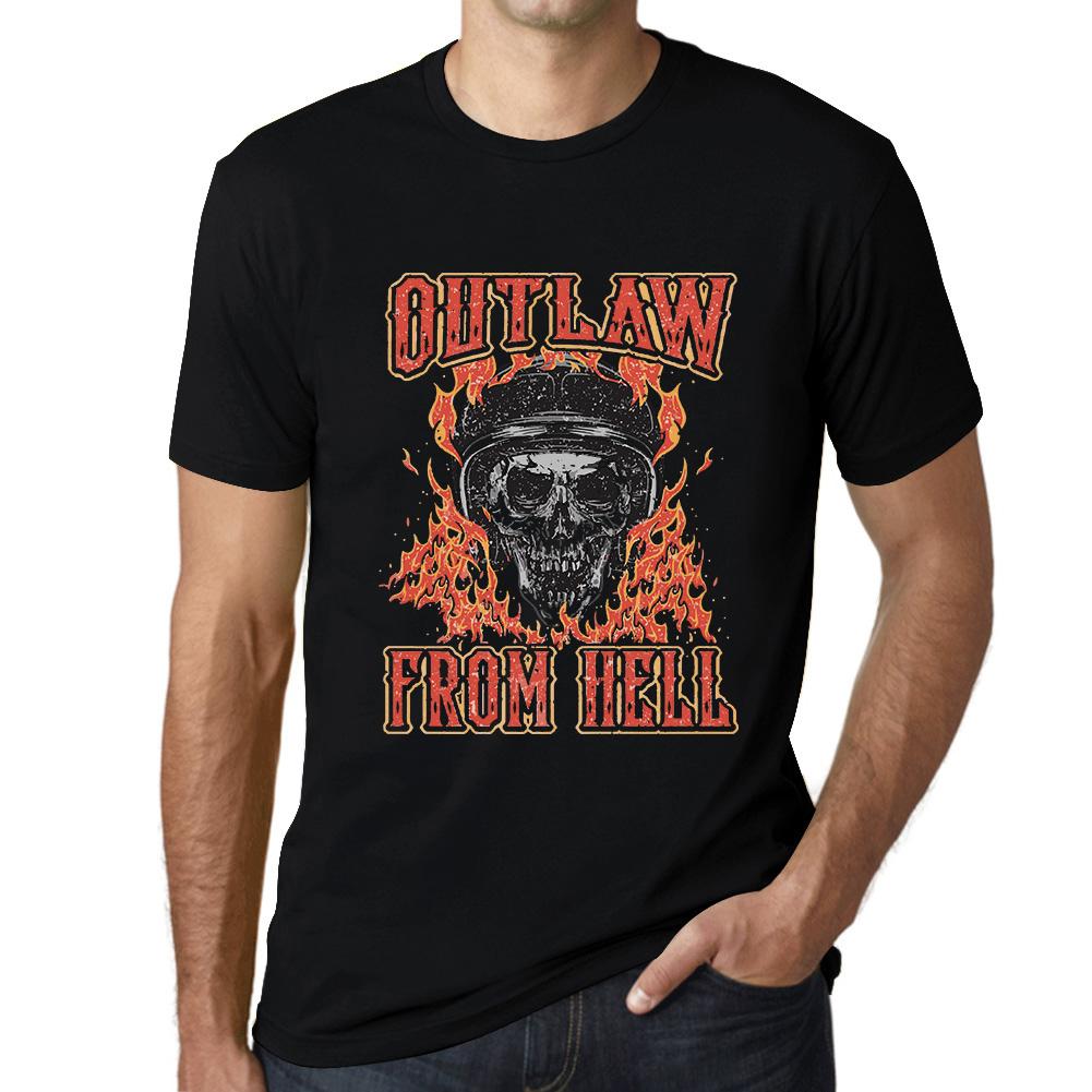 Ultrabasic Grafisch Heren T-Shirt - Outlaw from Hell - Fire Skull Shirt voor mannen