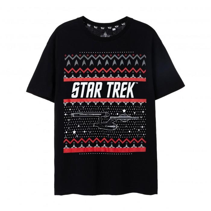 Star Trek Mens Fair Isle Christmas T-Shirt