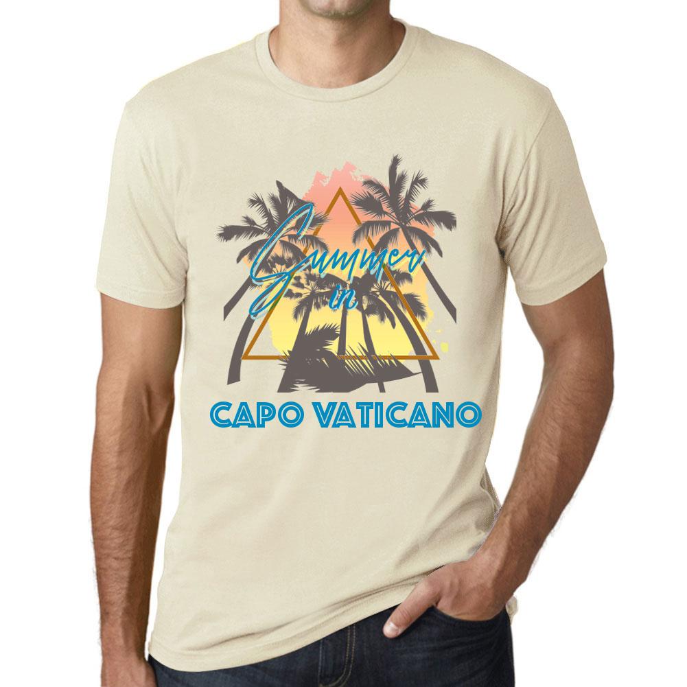 Ultrabasic Heren Vintage T-shirt Grafisch T-shirt Zomer Driehoek Capo Vaticano Natural