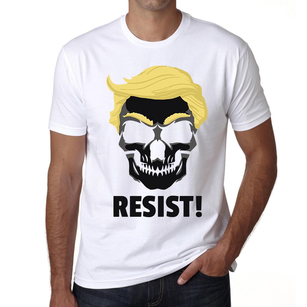 Ultrabasic Grafisch T-shirt voor heren - Schedel met blauw haar - Resist - Donald Trump-shirt