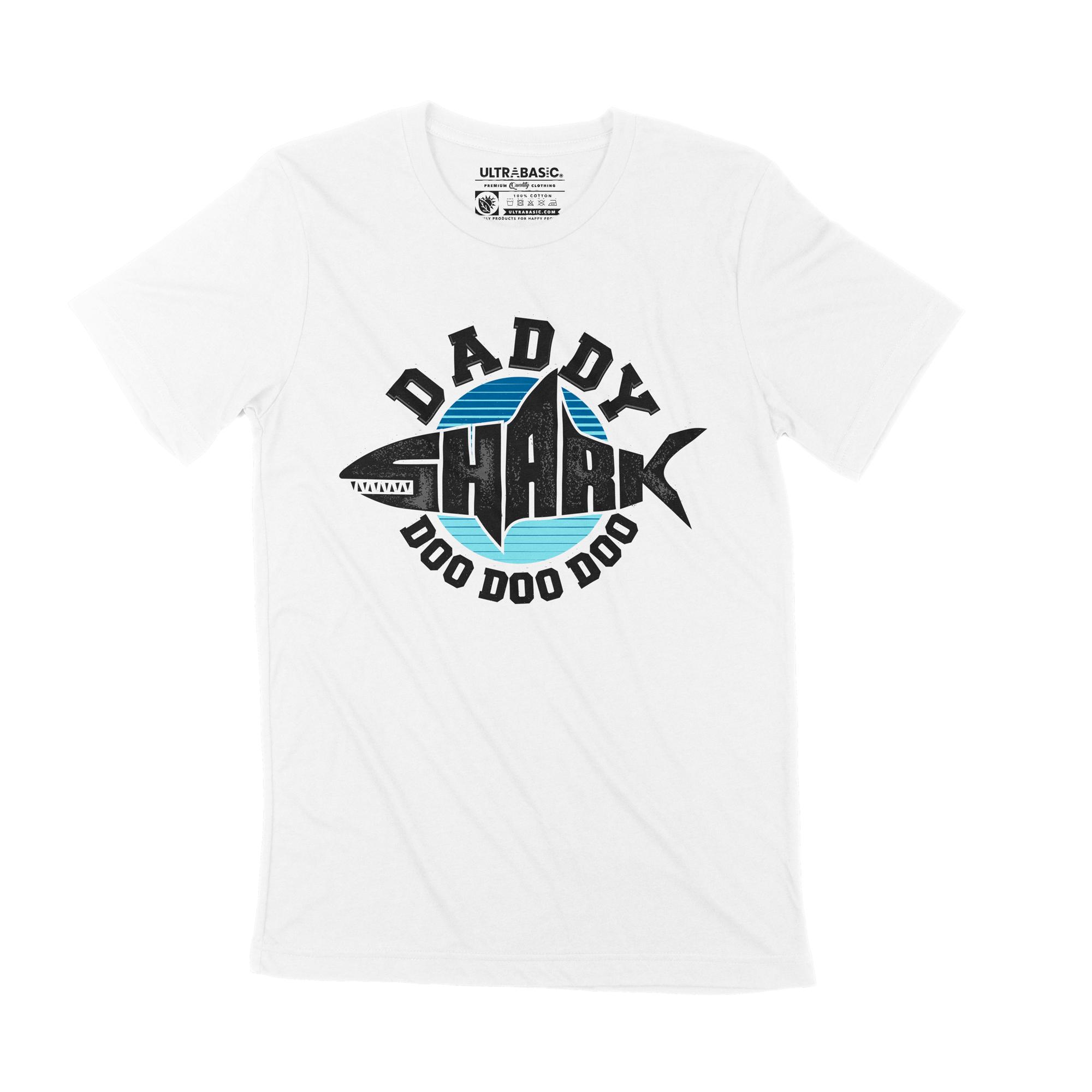 Ultrabasic Heren T-shirt Daddy Shark Doo Doo Doo Casual verjaardagscadeau Vaderdag