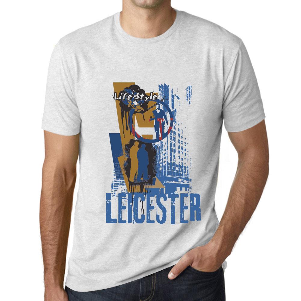 Ultrabasic Heren Vintage T-shirt Grafisch T-shirt Leicester Lifestyle Vintage Wit