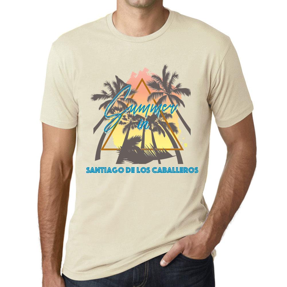 Ultrabasic Heren Vintage T-shirt Grafisch T-shirt Zomer Driehoek Santiago de Los Caballeros Natuurlijk