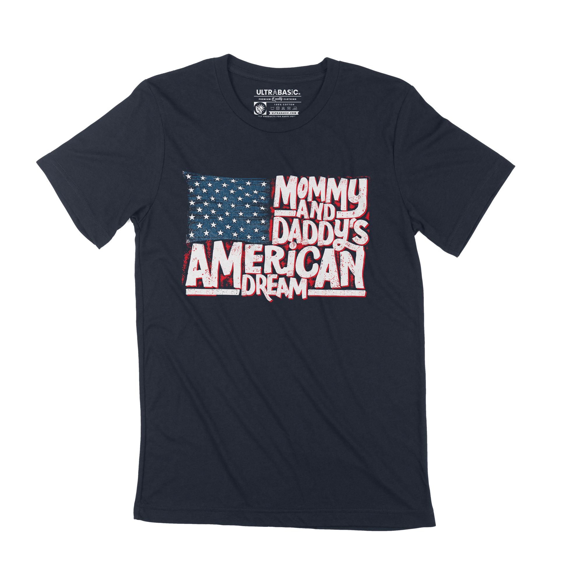 Ultrabasic heren T-shirt mama papa American Dream Amerikaanse vlag vintage casual cadeau