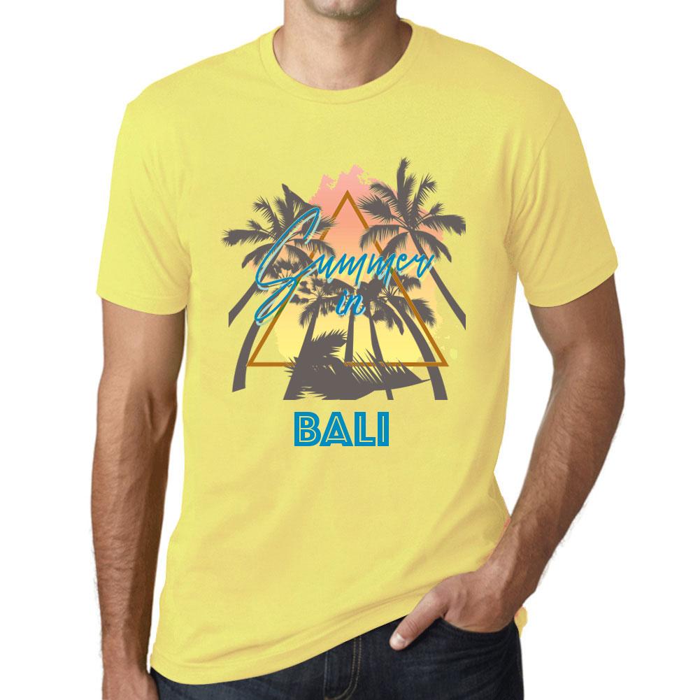 Ultrabasic Heren Vintage T-shirt Grafisch T-shirt Zomer Driehoek Bali Lichtgeel