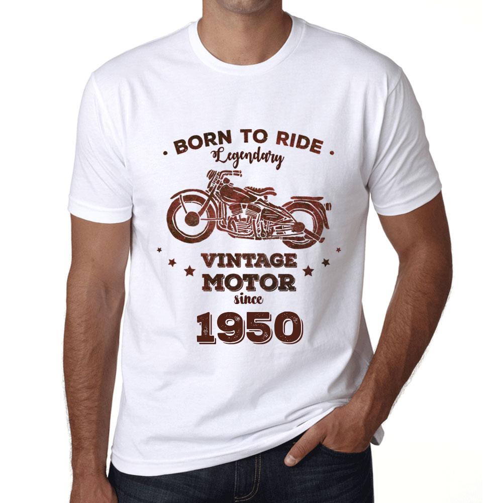 Ultrabasic Vintage T-shirt voor heren, grafisch T-shirt Easy Rider sinds 1950, wit