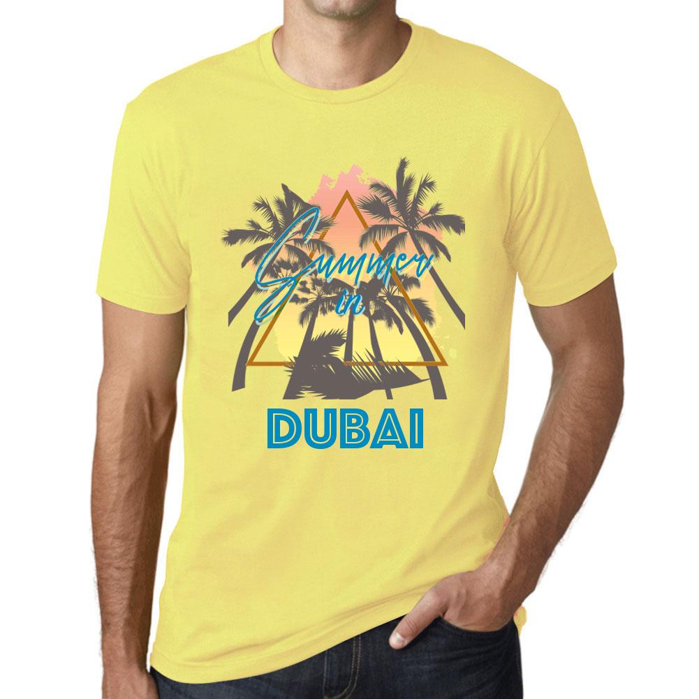 Ultrabasic Heren Vintage T-shirt Grafisch T-shirt Zomer Driehoek Dubai Lichtgeel