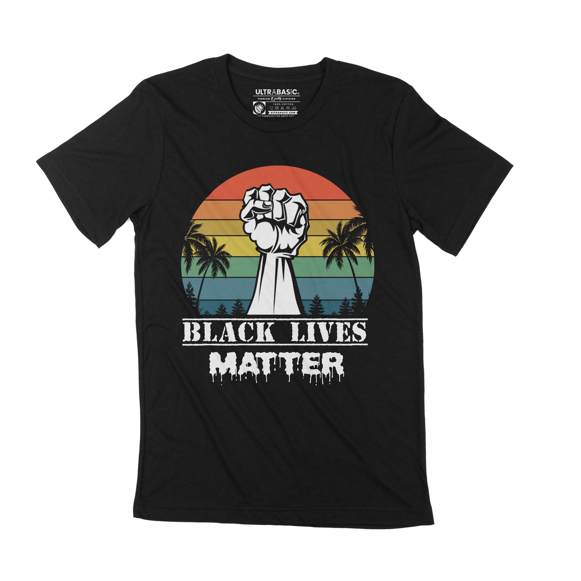 Ultrabasic Heren T-shirt Zwart Lives Matter BLM Revolution Movement Tee