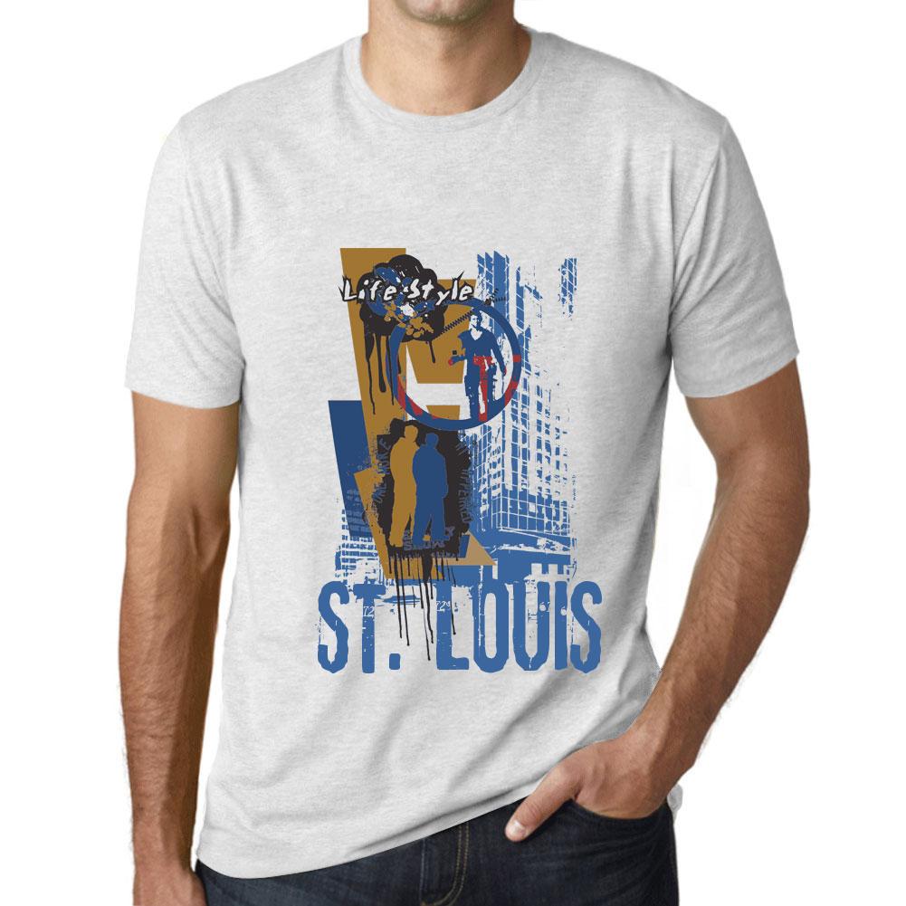 Ultrabasic Vintage T-shirt voor heren Grafische T-shirt ST. Louis Lifestyle Vintage Wit