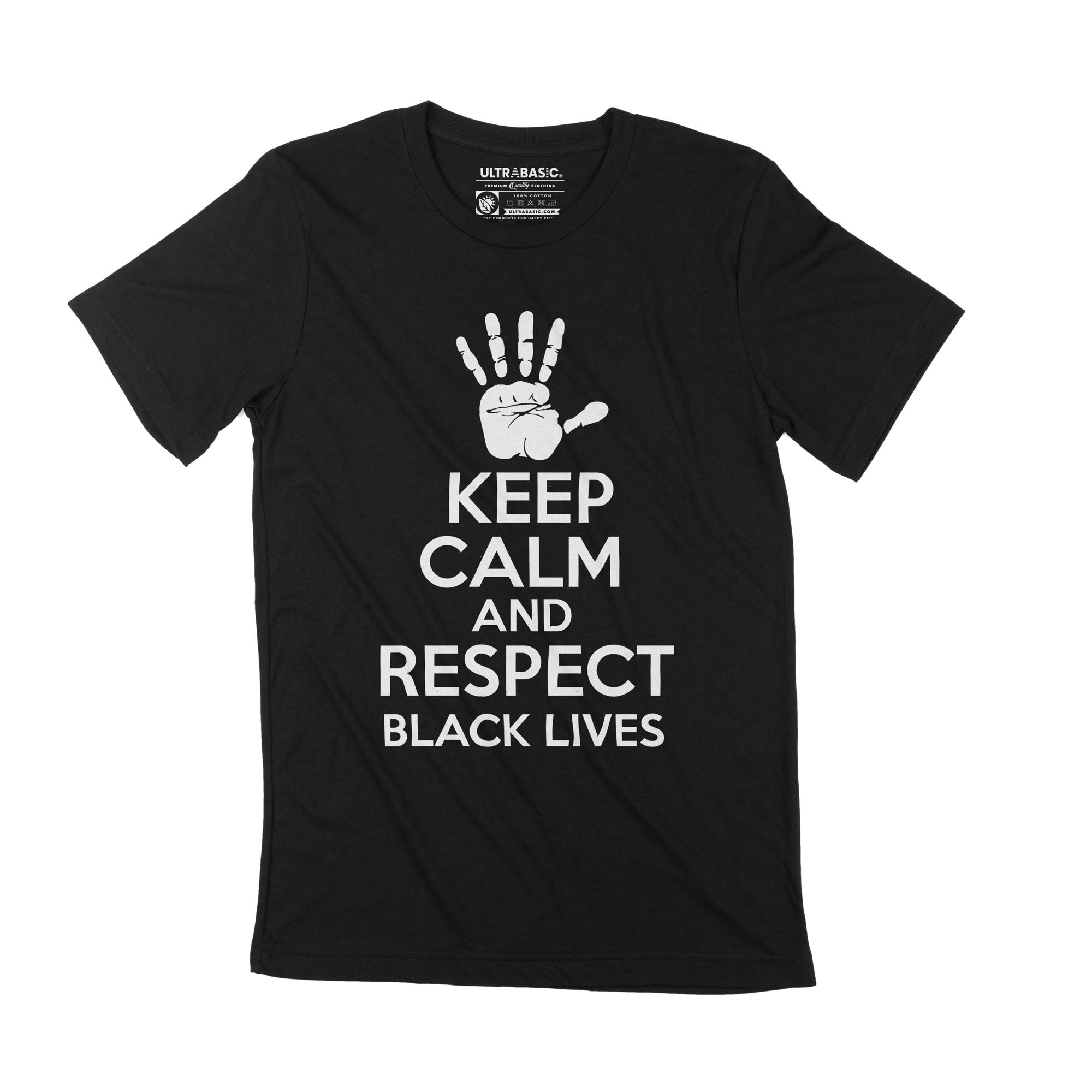 Ultrabasic Heren T-shirt Blijf kalm en respecteer Black Lives BLM Civil Rights Tee