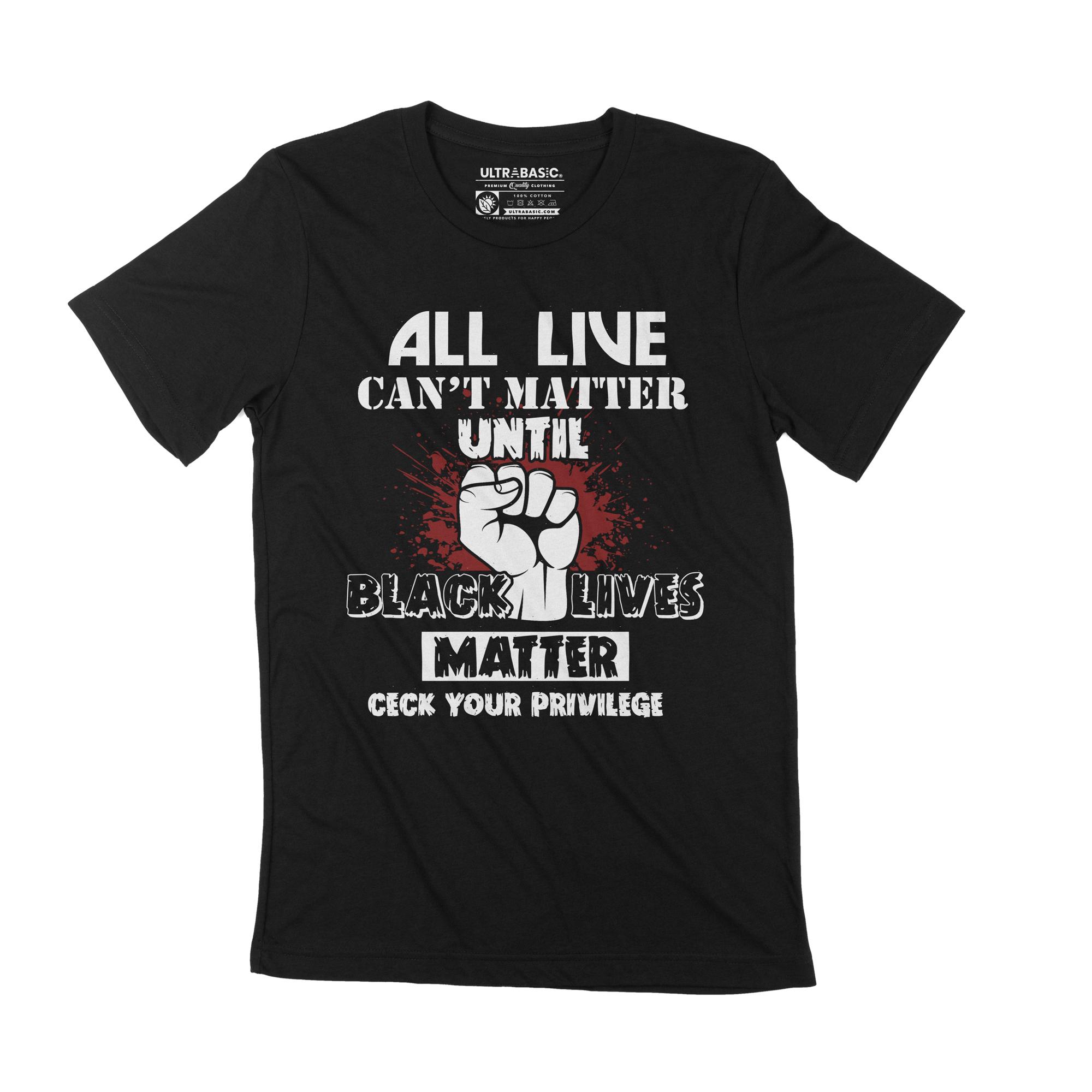 Ultrabasic Heren T-shirt Black Lives Matter BLM Respecteer ons solidariteit eerste tee