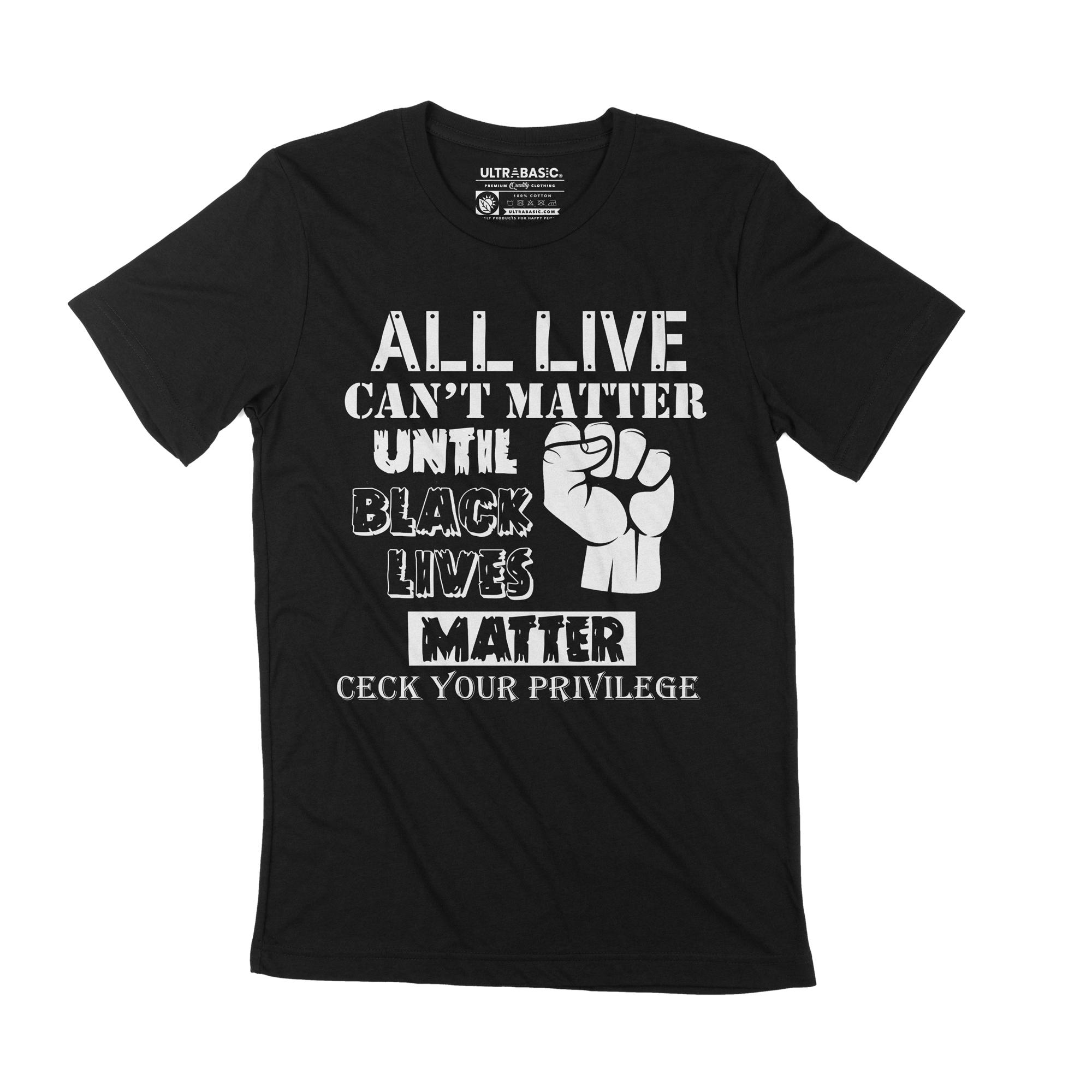 Ultrabasic Heren T-shirt Alle levens kunnen er niet toe doen totdat Black Lives Matter Shirt