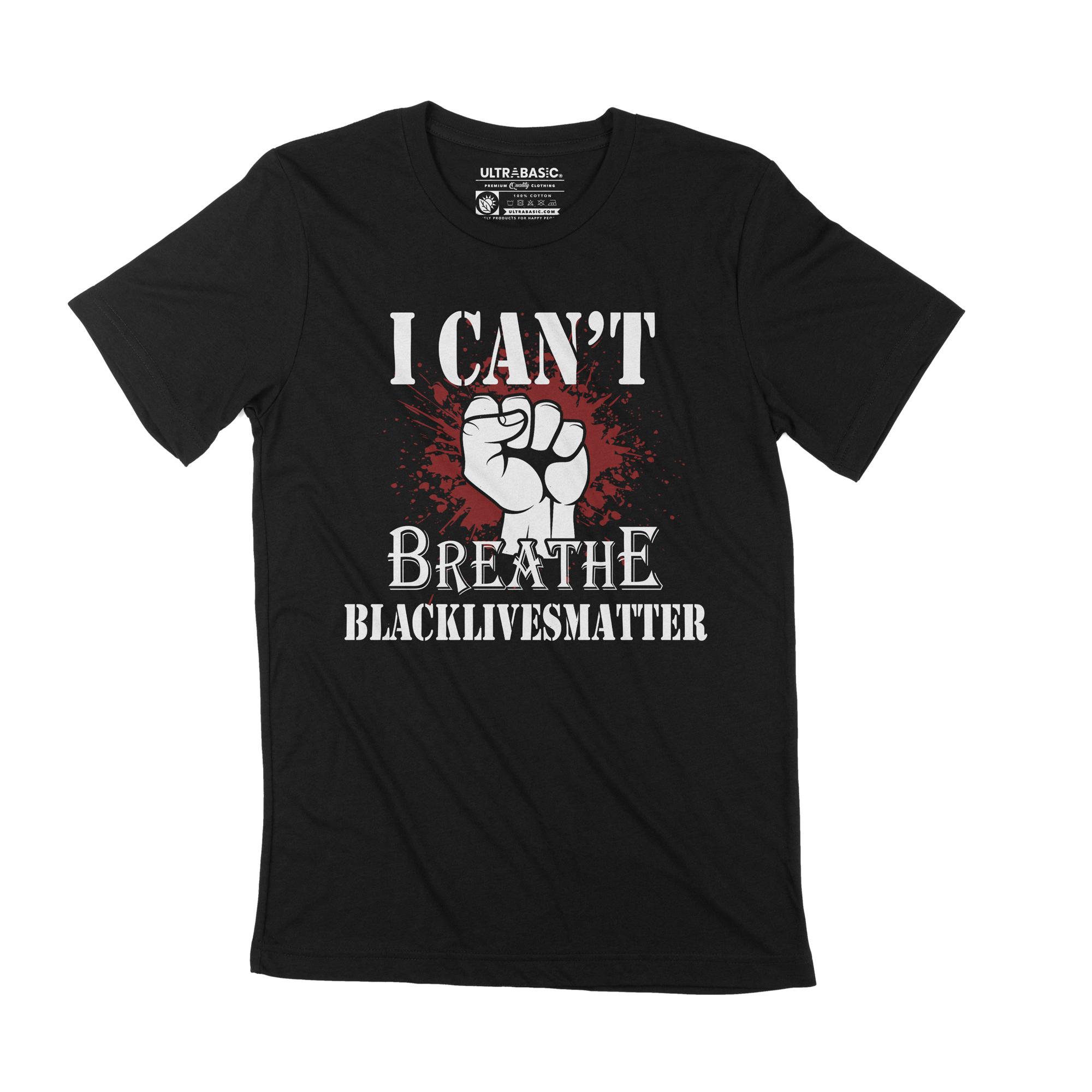 Ultrabasic Heren T-shirt I Can't Breathe Black Lives Matter BLM Movement Tee