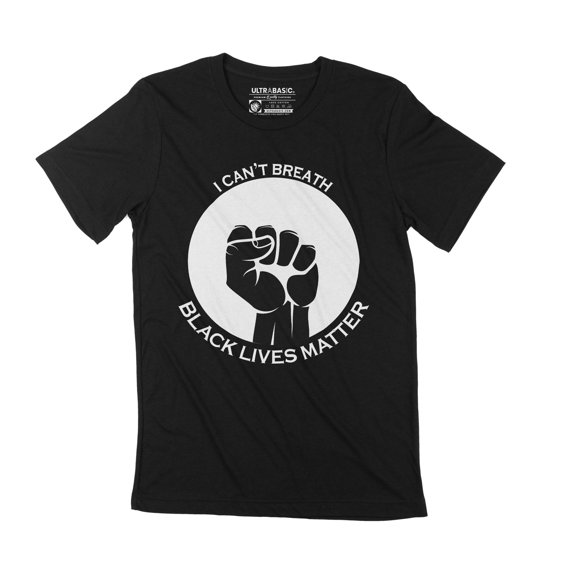 Ultrabasic heren T-shirt I Can't Breathe Black Lives Matter Protest BLM Tee