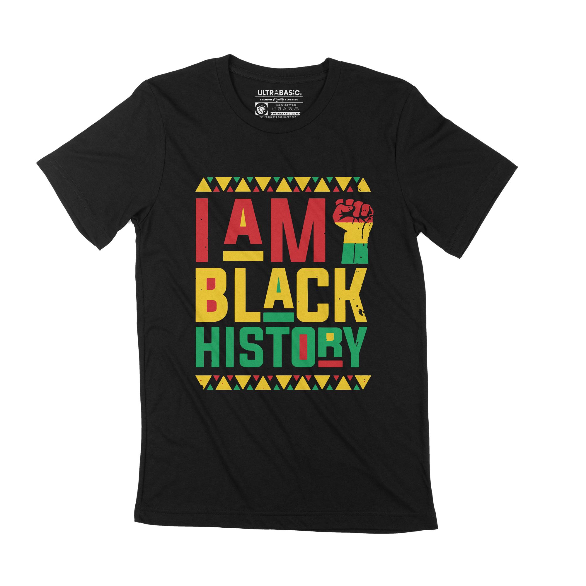 Ultrabasic Heren T-Shirt I Am Black History Maand BLM Vintage Kleding Gift