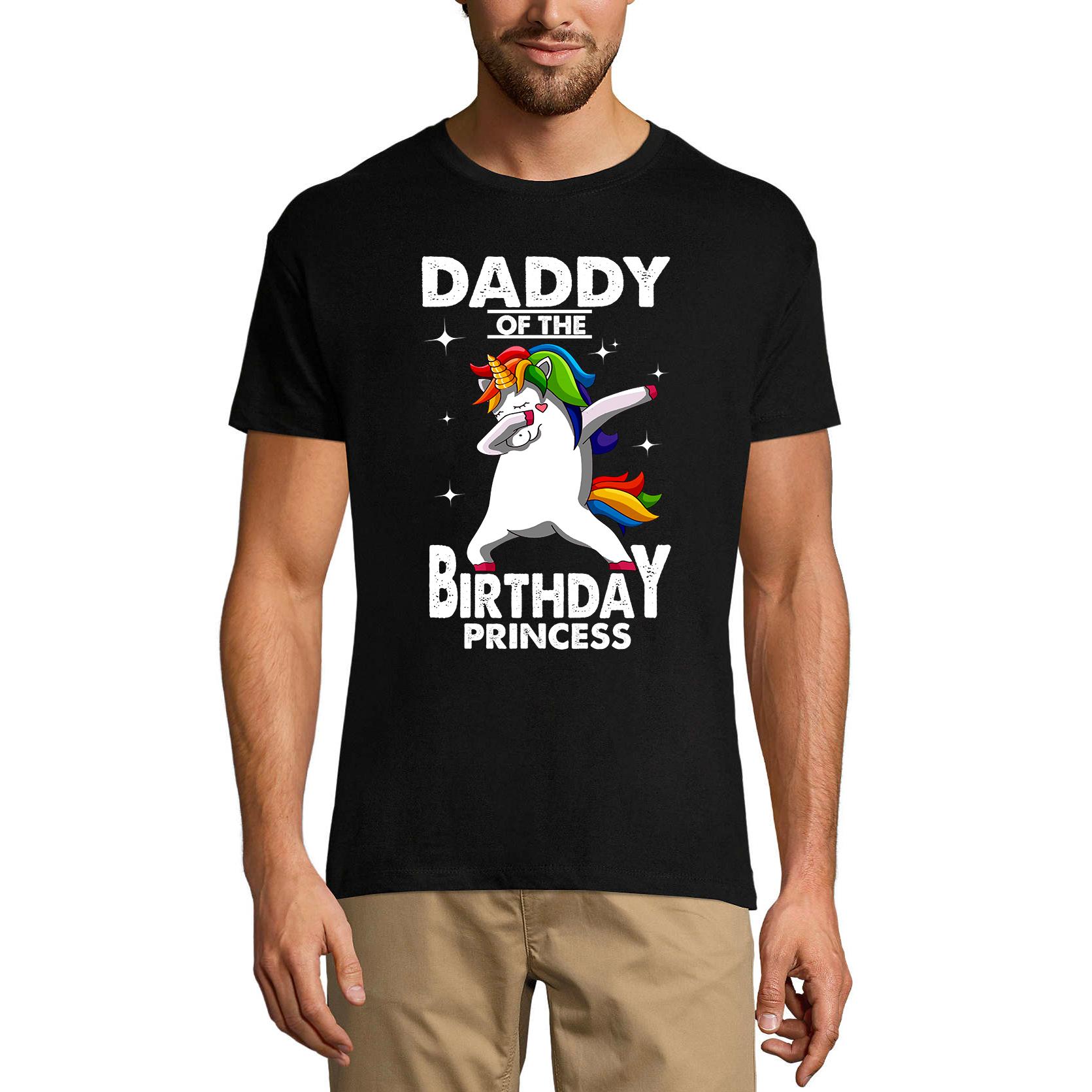 Ultrabasic Heren T-Shirt Daddy of the Birthday Princess - Funny Unicorn Dab Tee Shirt