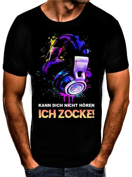 Shirtbude Kann dich nicht hören - Ich zocke - Zocker Headset Gamer T-Shirt