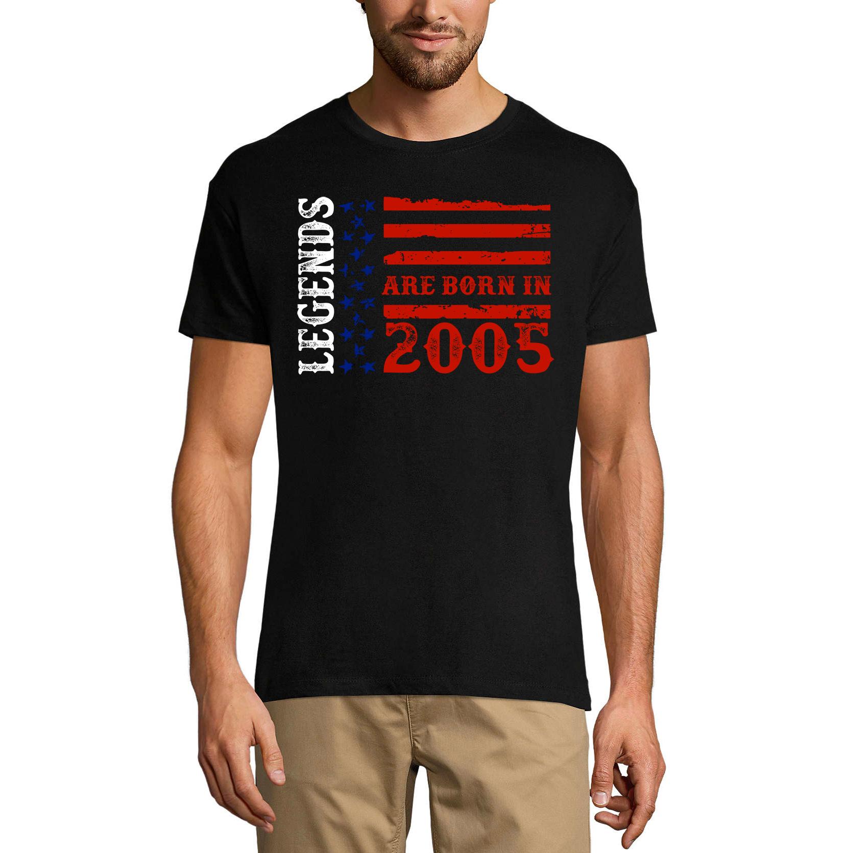 Ultrabasic Heren T-shirt Legends zijn geboren in 2005 - Amerikaanse vlag 16e verjaardagscadeau T-shirt