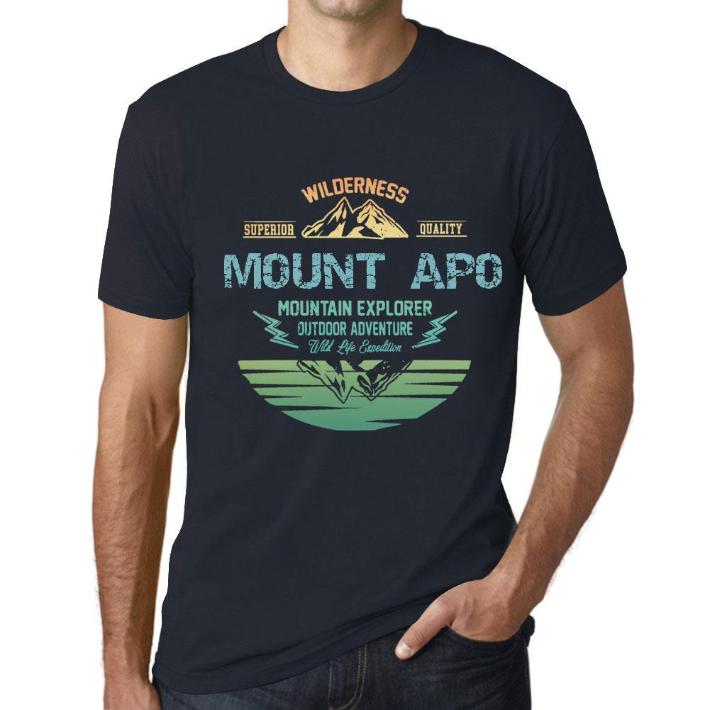 Ultrabasic Heren Vintage T-shirt Grafisch T-shirt Mountain Explorer Mount APO Navy