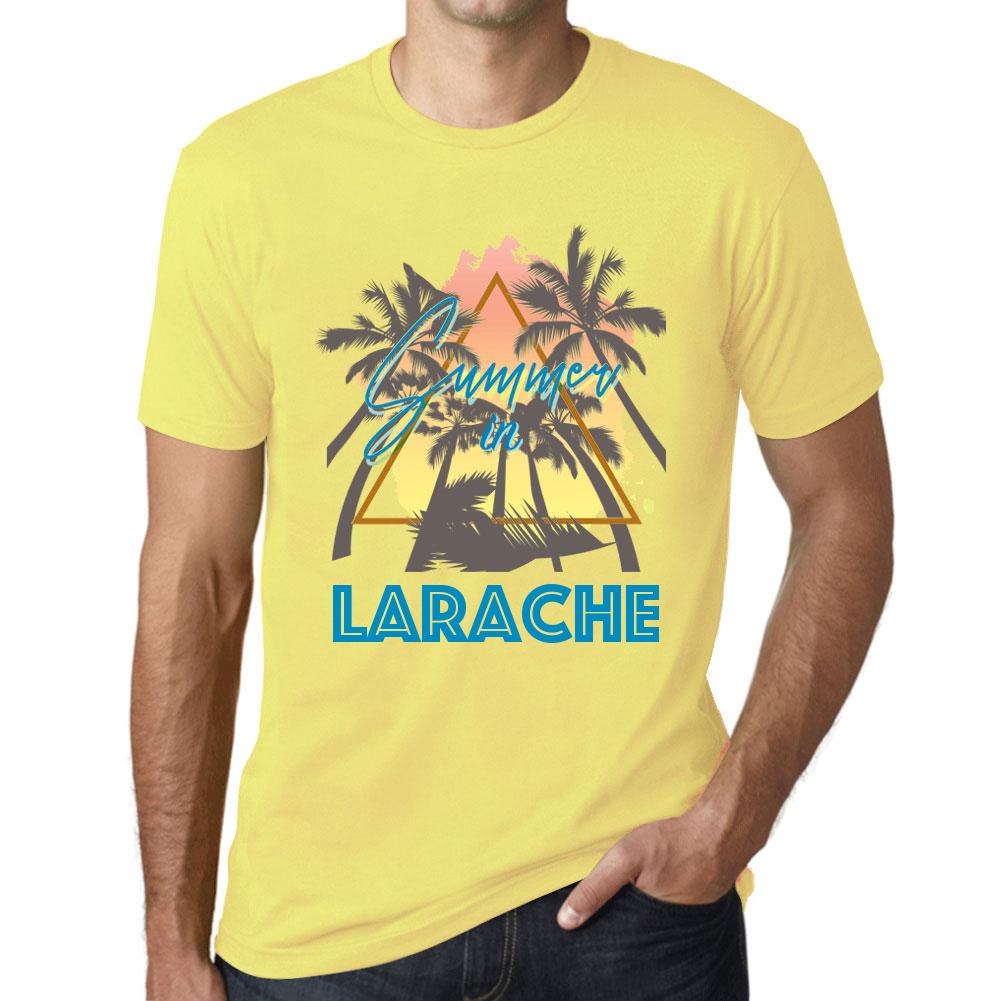 Ultrabasic Heren Vintage T-shirt Grafisch T-shirt Zomer Driehoek Larache Lichtgeel