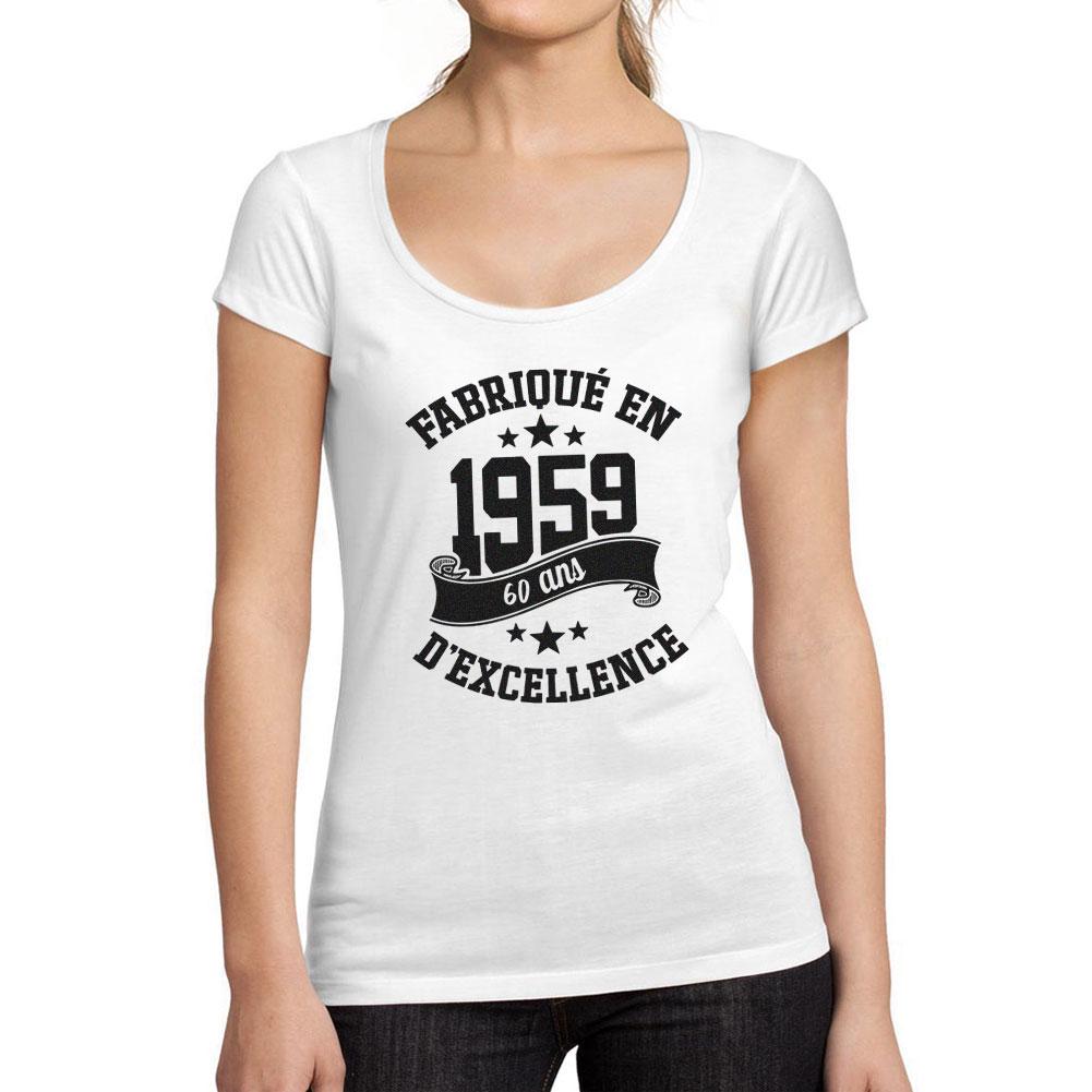 Ultrabasic  T-shirt Femme col Rond Decollete Fabrique en 1959, 60 Ans d etre Genial T-shirt