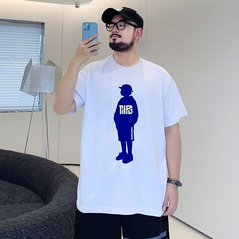 Fashion human Men's summer tide big size men's T-shirt new loose casual trend printing short-sleeved T-shirt