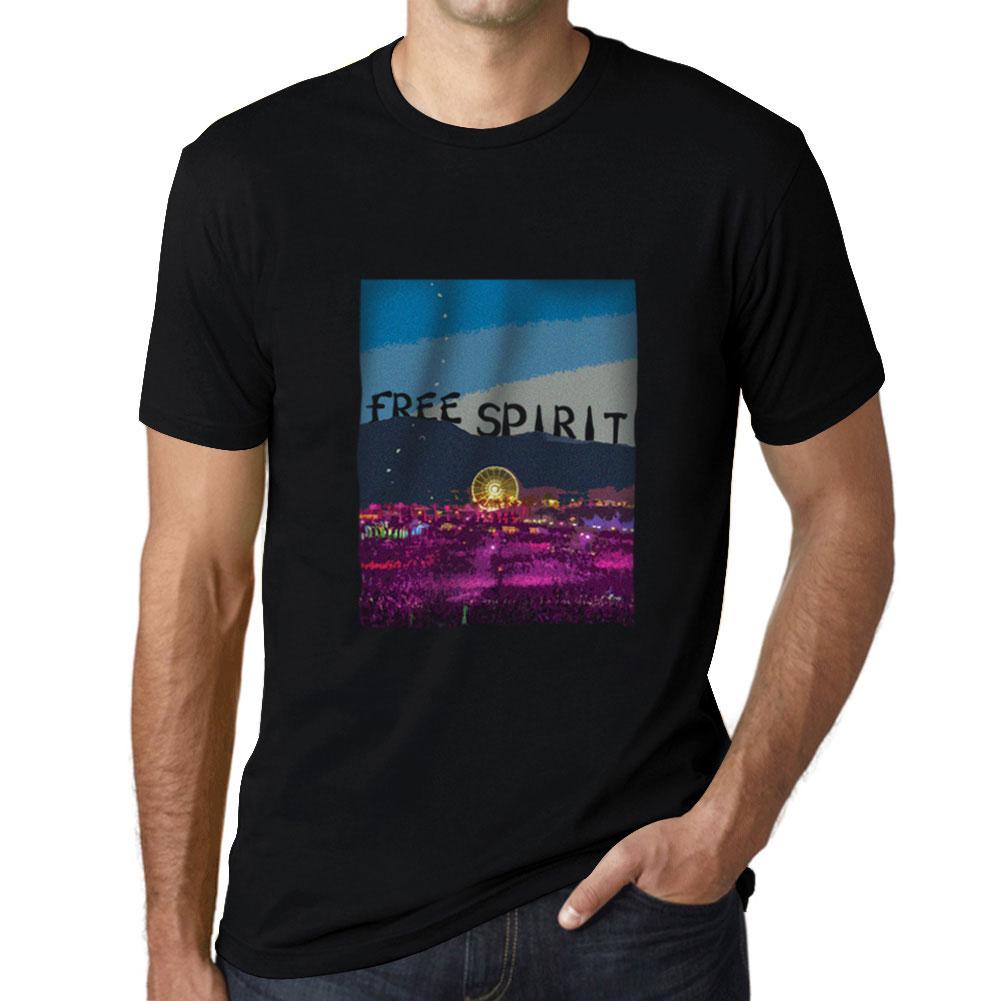 Ultrabasic Grafisch T-shirt voor heren Music Fest Free Spirit diepzwart