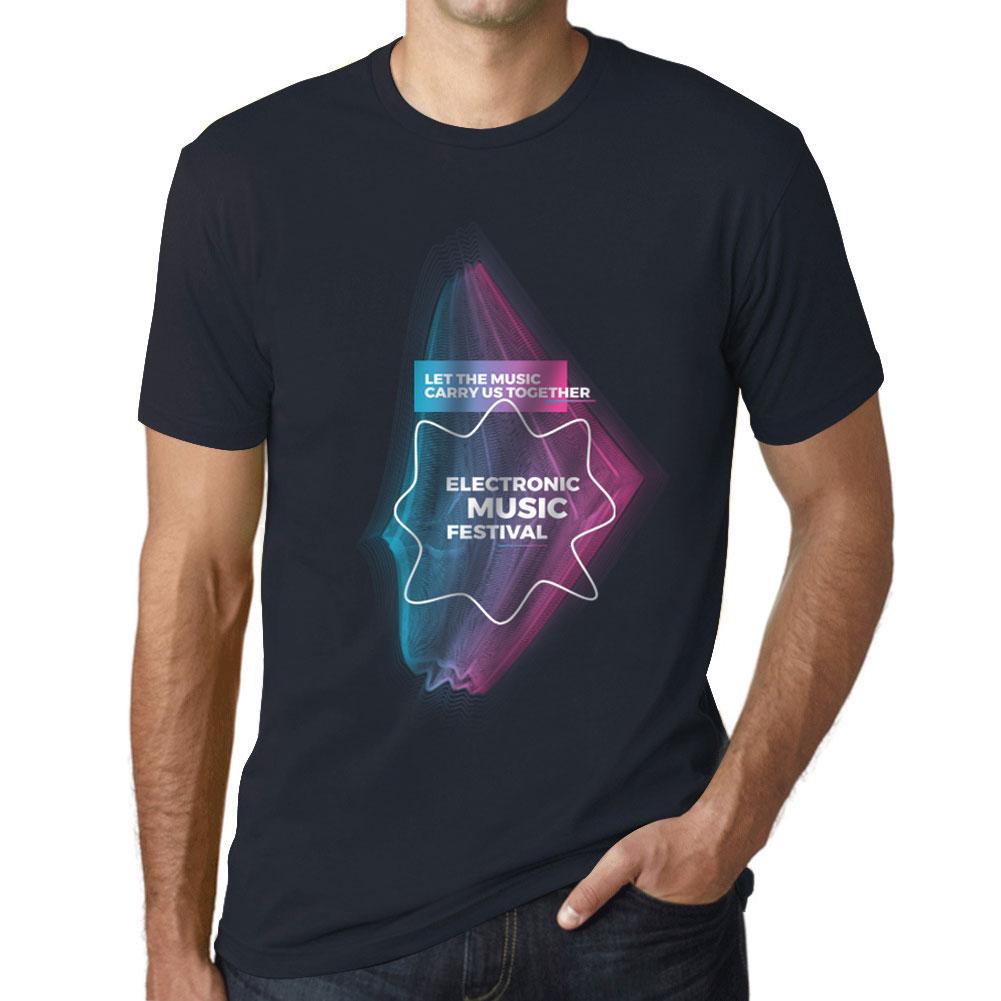 Ultrabasic Grafisch T-shirt voor heren Music Fest Let The Music Carry Us Together Marineblauw