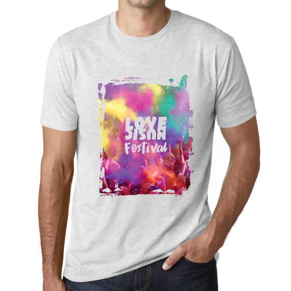 Ultrabasic Grafisch T-shirt voor heren Love Music Festival Vintage Wit