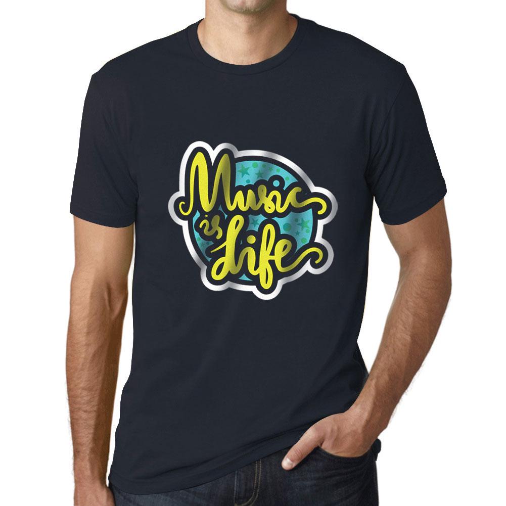 Ultrabasic Grafisch T-shirt voor heren Music is Life Marineblauw