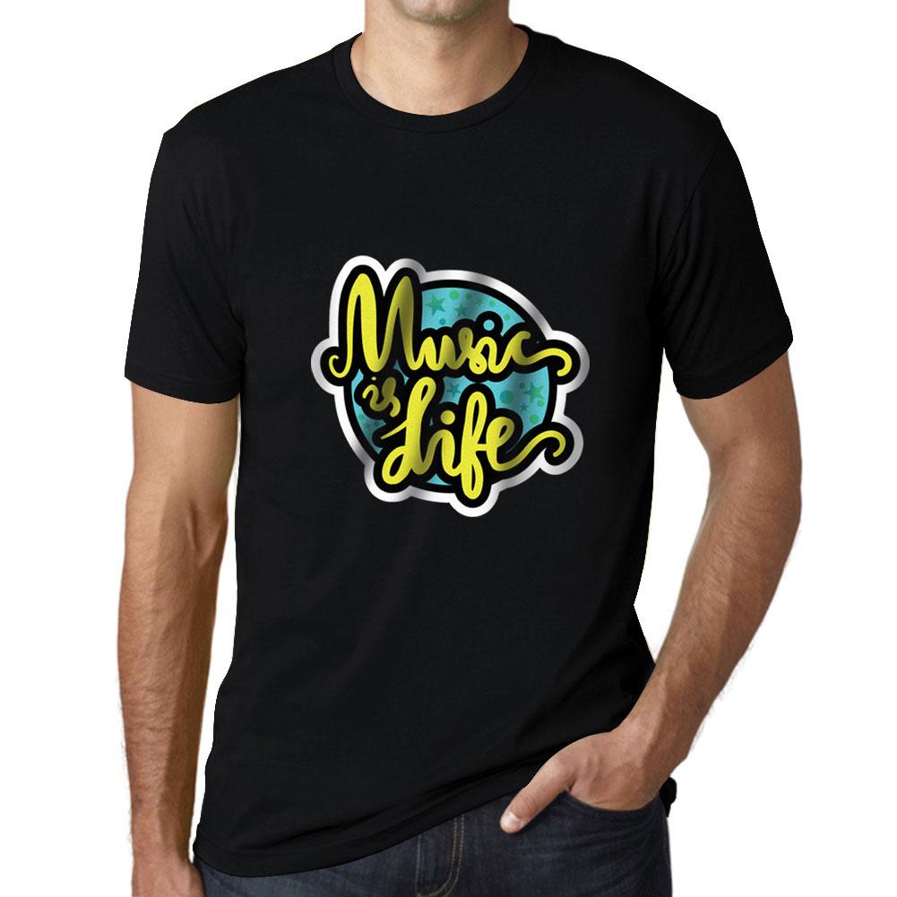 Ultrabasic Grafisch T-shirt voor heren Music is Life diepzwart