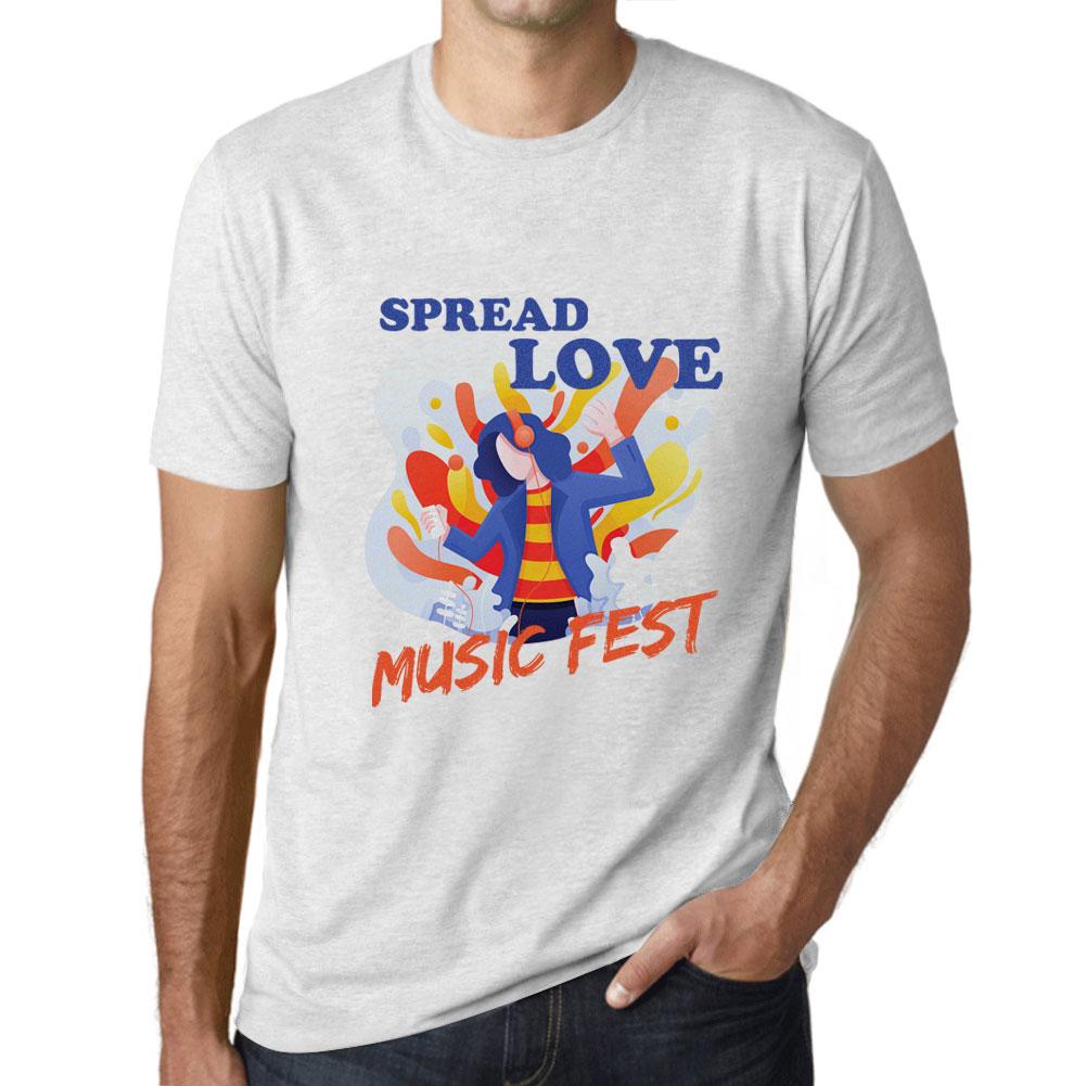 Ultrabasic Grafisch T-shirt voor heren Music Fest Spread Love Vintage Wit