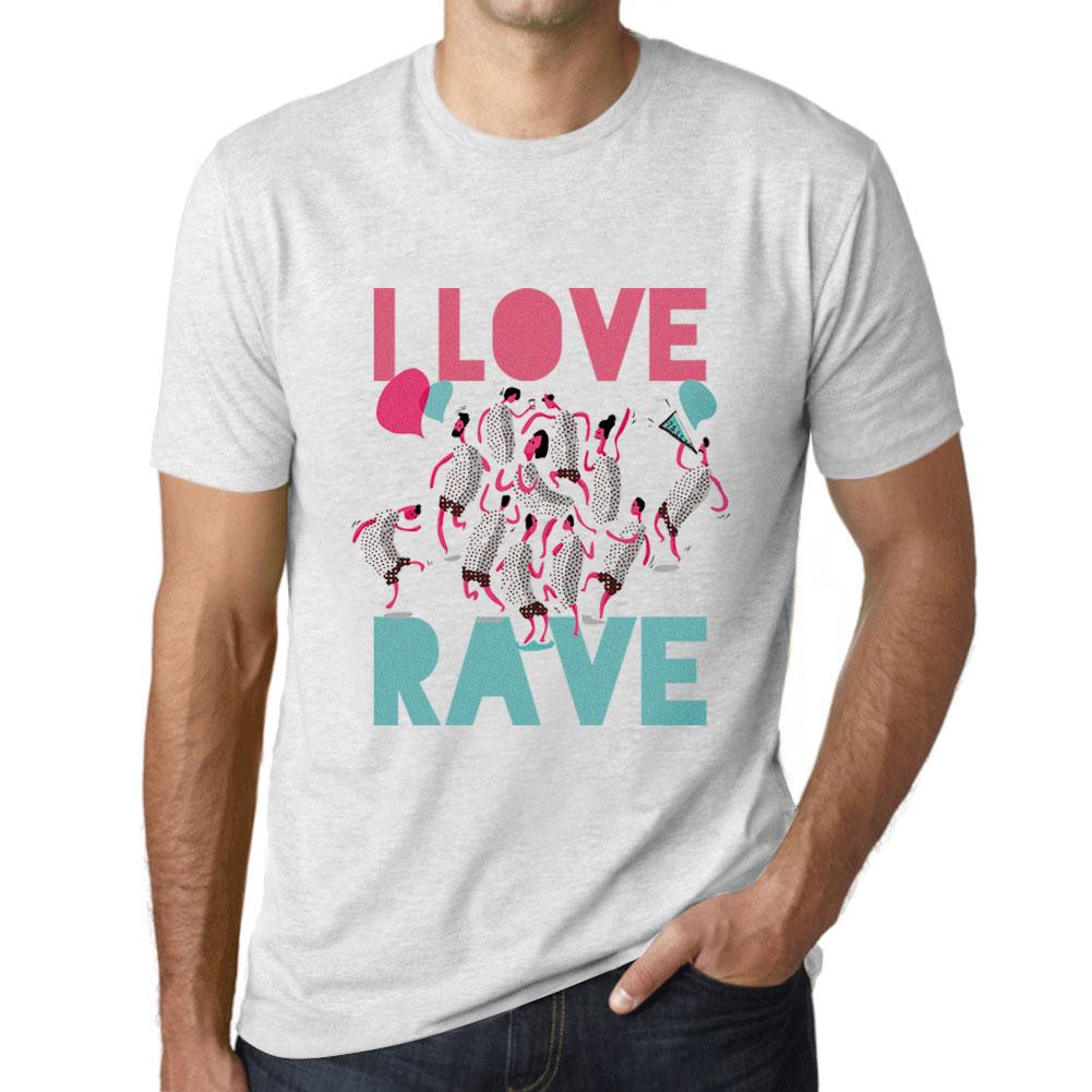 Ultrabasic Grafisch T-shirt voor heren Music Fest I Love Rave Vintage Wit