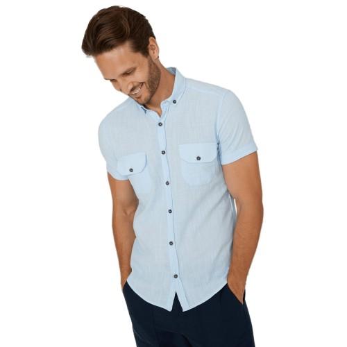 Pertemba FR - Apparel Mantaray heren getextureerd slub shirt met korte mouwen