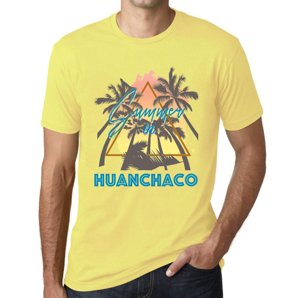 Ultrabasic Heren Vintage T-shirt Grafisch T-shirt Zomer Driehoek Huanchaco Lichtgeel